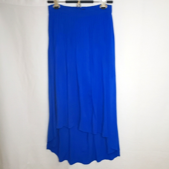 Aritzia Talula Women's Small Cobalt Blue Royal Hi-Low Lined Pleated Skirt - Picture 2 of 7